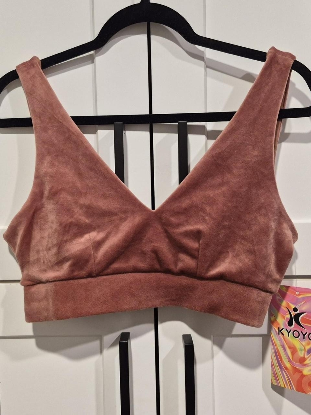 Velvet V-Neck Crop Bodysuit Top - Dusty Mauve